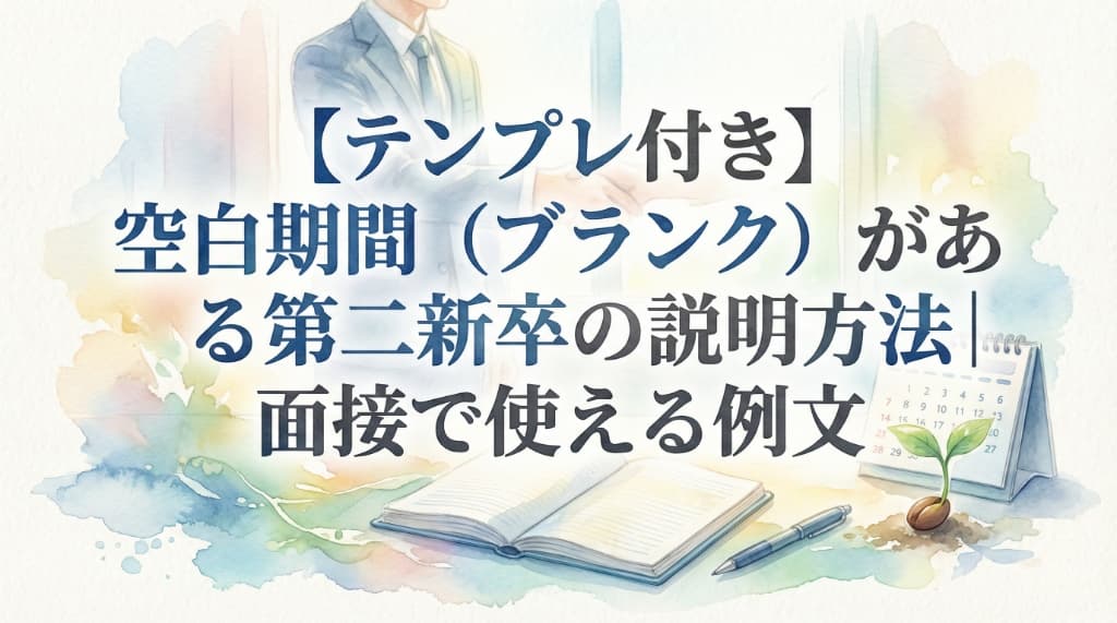 【テンプレ付き】空白期間（ブランク）がある第二新卒の説明方法｜面接で使える例文