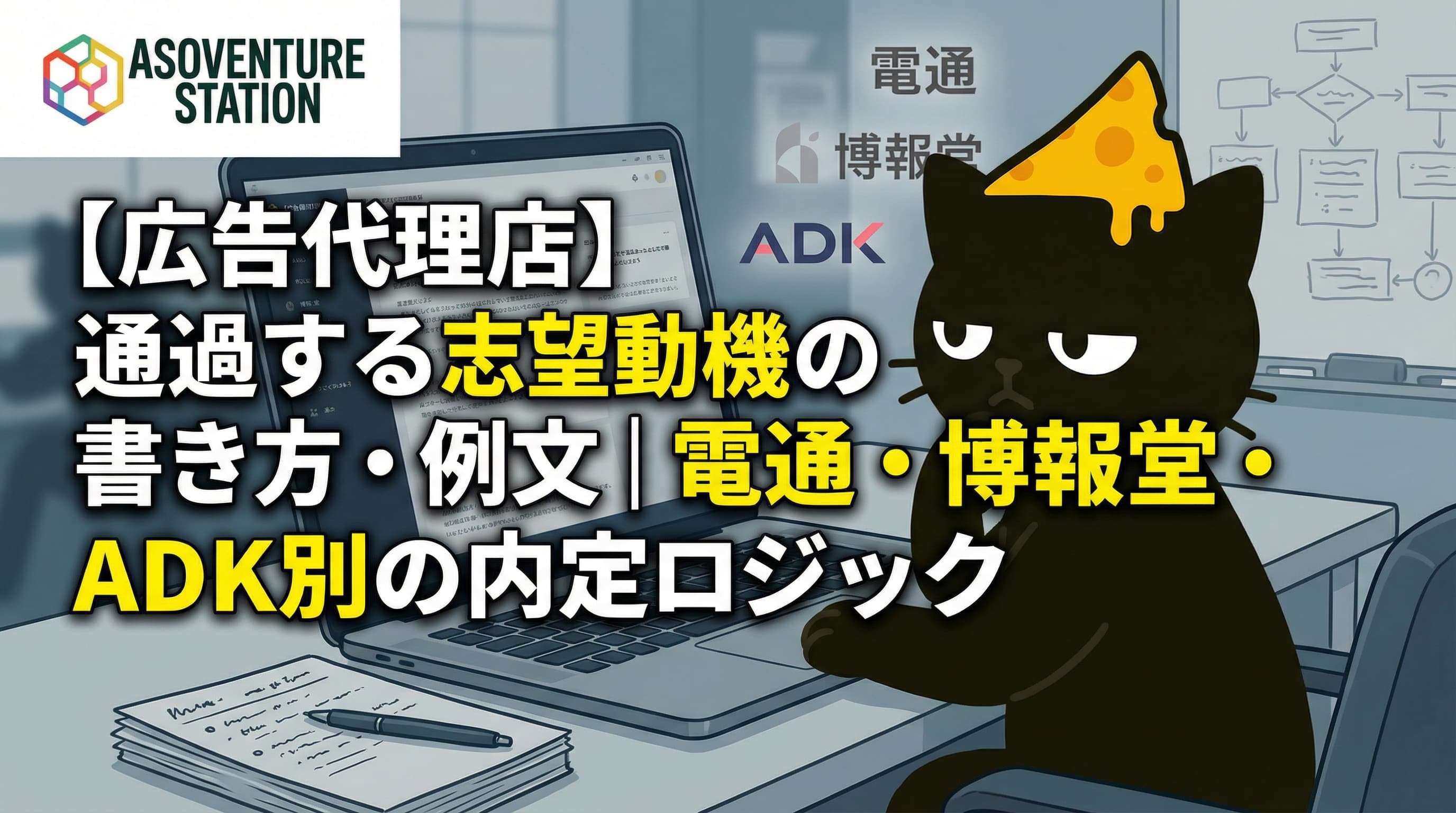 【広告代理店】通過する志望動機の書き方・例文｜電通・博報堂・ADK別の内定ロジック
