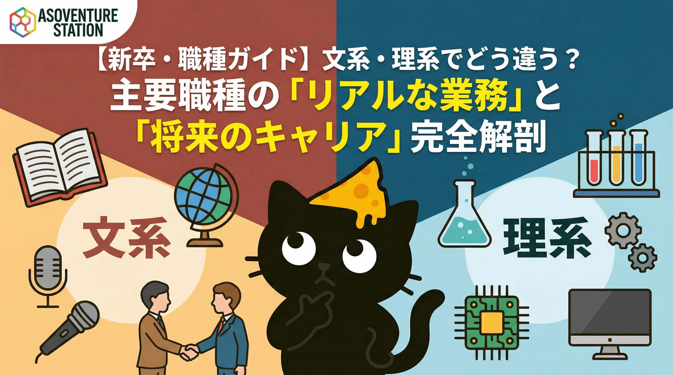 【新卒・職種ガイド】文系・理系でどう違う？主要職種の「リアルな業務」と「将来のキャリア」完全解剖