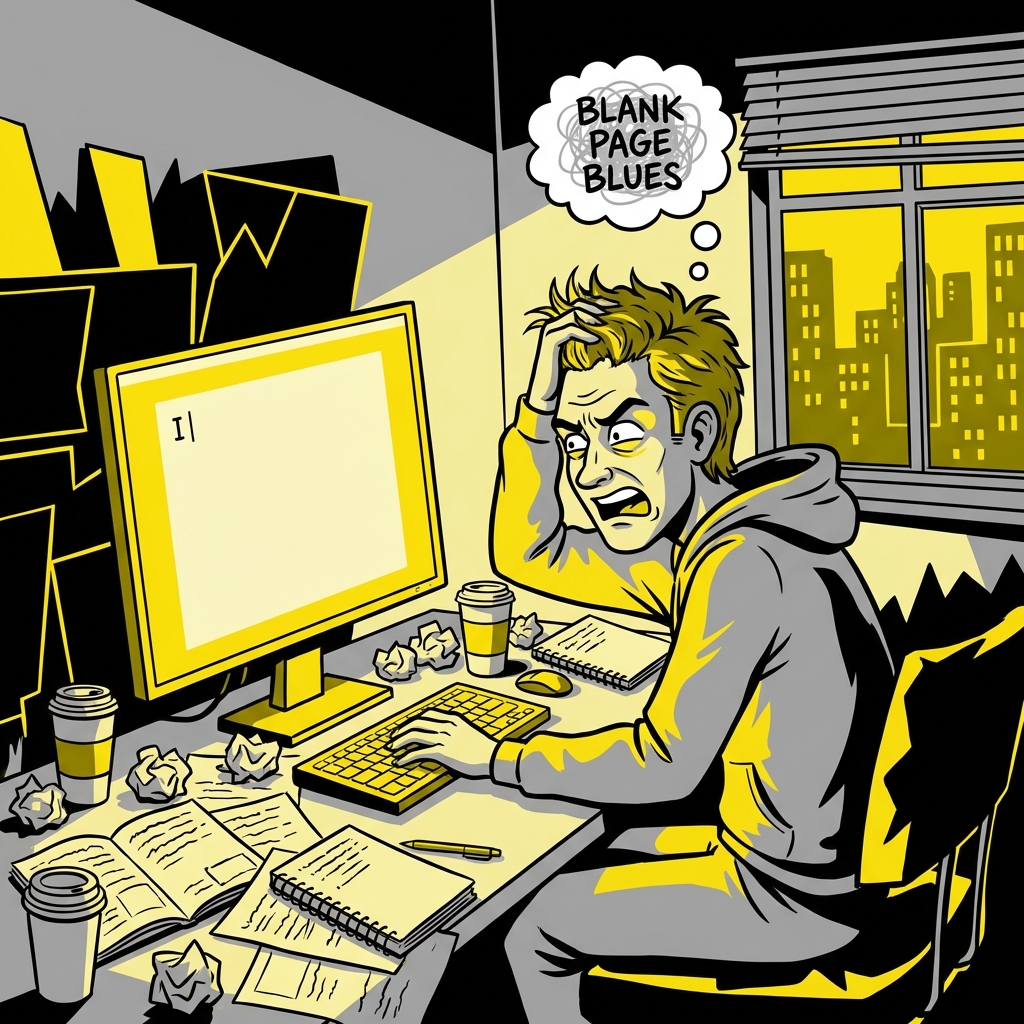 執筆に悩むライター